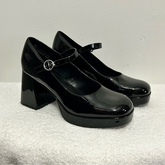Madden Girl Chunky Platform Y2K Retro Mary Janes Womens Size 9 Black - Picture 3 of 14